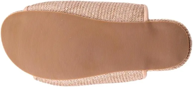 Shu Shop Womens Lillian Woven Platform Casual Sandals Casual Low Heel 1-2" - Beige