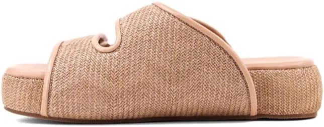 Shu Shop Womens Lillian Woven Platform Casual Sandals Casual Low Heel 1-2" - Beige