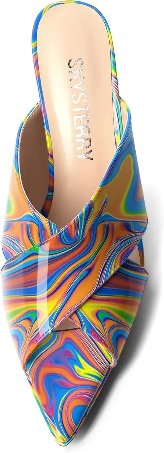SKYSTERRY Womens Dating Sexy Slip On Patent Peep Toe Platform Stiletto High Heel Heeled Sandals 4 Inch