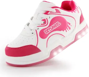 SKYWHEEL Kids Sneakers for Boys Gilrs Light Up Tennis Shoes Size 11 to Big Kids Size 3 Skate Shoes Lace up Athletic Running Walking Sneakers