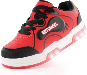 SKYWHEEL Kids Sneakers for Boys Gilrs Light Up Tennis Shoes Size 11 to Big Kids Size 3 Skate Shoes Lace up Athletic Running Walking Sneakers