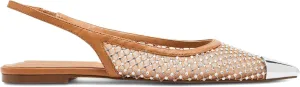 Slingback Flats for Women Stylish Pointed Toe Design with Rhinestone Embellishments Comfortable Mesh Material for Breathable