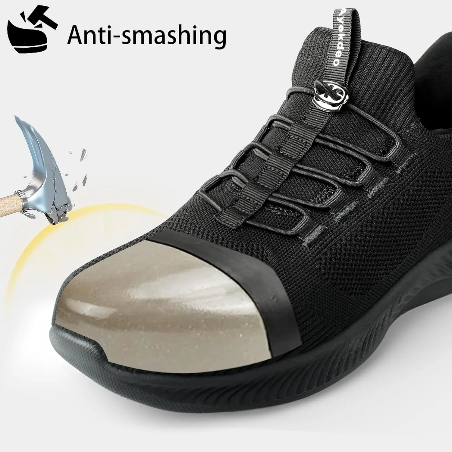 Slip On Steel Toe Shoes for Men Work Safety Sneakers Comfortable Indestructible Industrial Construction Footwear