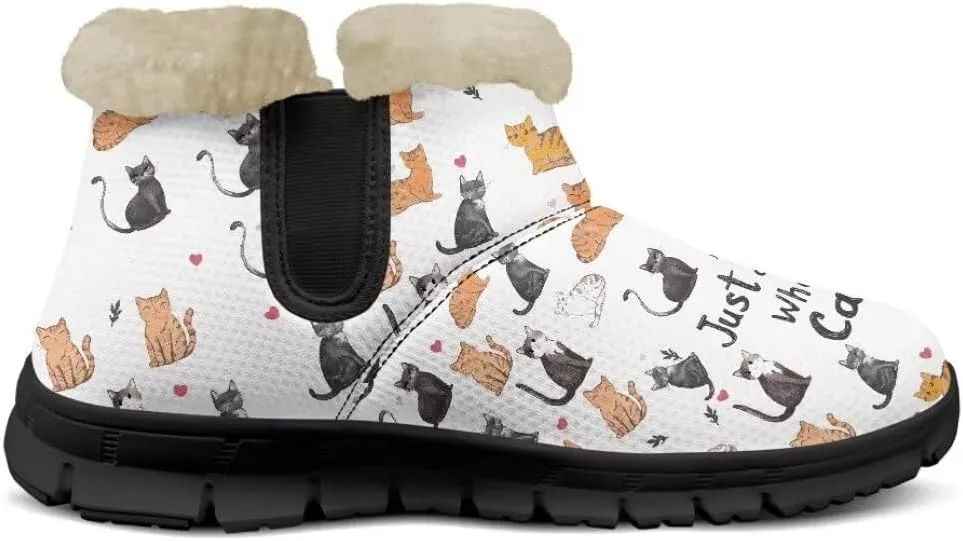 Snow Boots Cute Corgi Shoes Women Fur Lined Winter Unisex Shoes Anti-Slip Lightweight Ankle Boots for Walking Hiking