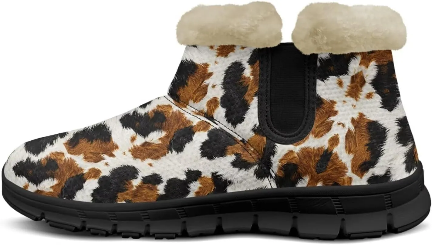 Snow Boots Cute Corgi Shoes Women Fur Lined Winter Unisex Shoes Anti-Slip Lightweight Ankle Boots for Walking Hiking