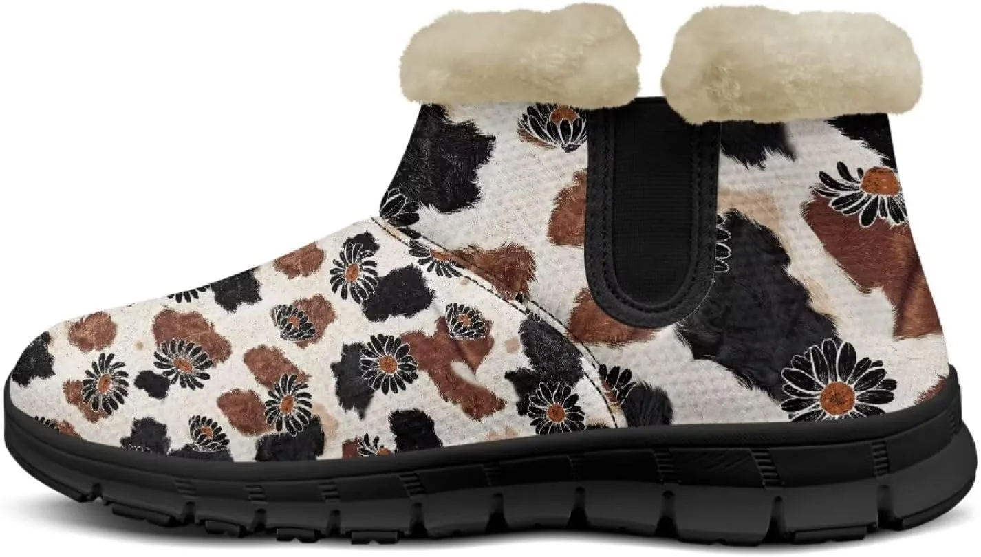 Snow Boots Cute Corgi Shoes Women Fur Lined Winter Unisex Shoes Anti-Slip Lightweight Ankle Boots for Walking Hiking
