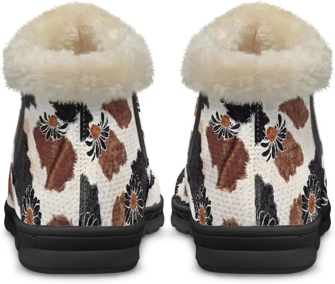 Snow Boots Cute Corgi Shoes Women Fur Lined Winter Unisex Shoes Anti-Slip Lightweight Ankle Boots for Walking Hiking
