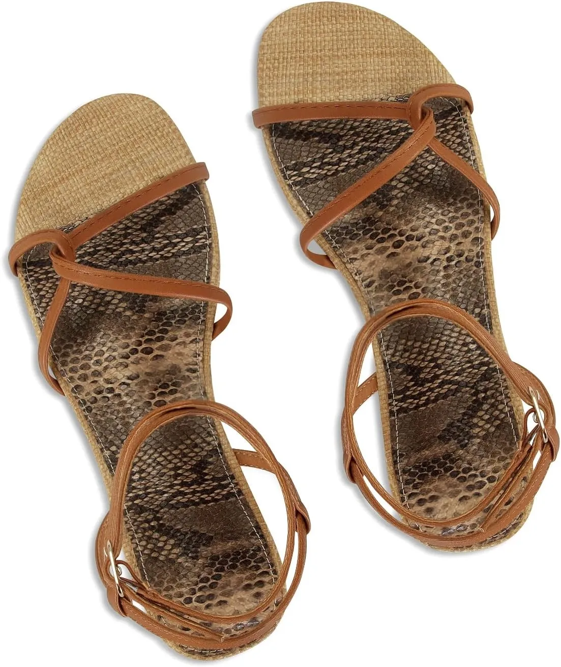 SOVANYOU Strappy Sandals for Women Dressy Flat Sandals Open Toe Cute Summer Sandal with Cross Ankle Strap