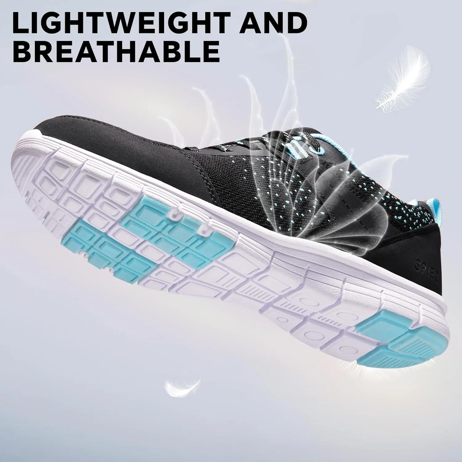 SPIEZ Lightweight Composite Toe Safety Shoes for Women, Non-Slip Puncture Proof Work Shoes for Ladies, Breathable Safety Toe Sneakers for Work and Daily Wear