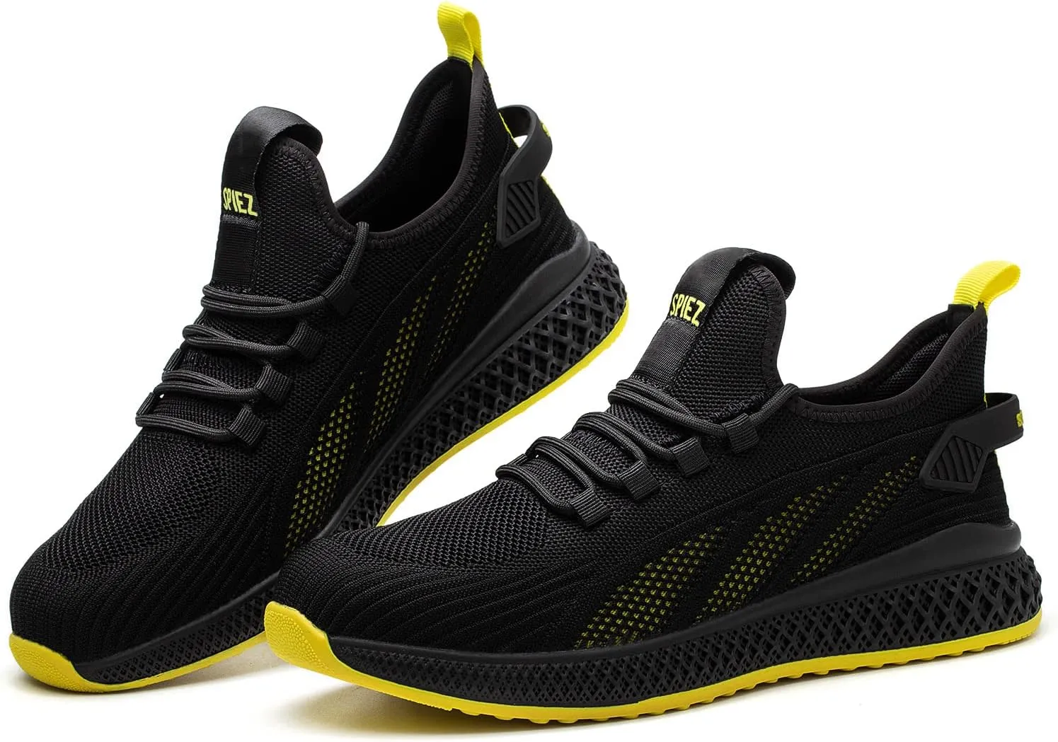 SPIEZ Unisex Safety Shoes with Composite Toe Cap, Puncture Proof Breathable Work Shoes for Men and Women, Slip on Fashion Sneakers for Work and Daily Wear