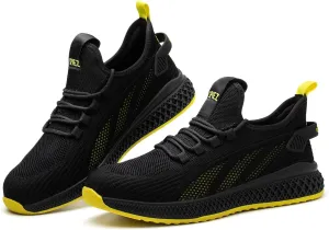 SPIEZ Unisex Safety Shoes with Composite Toe Cap, Puncture Proof Breathable Work Shoes for Men and Women, Slip on Fashion Sneakers for Work and Daily Wear