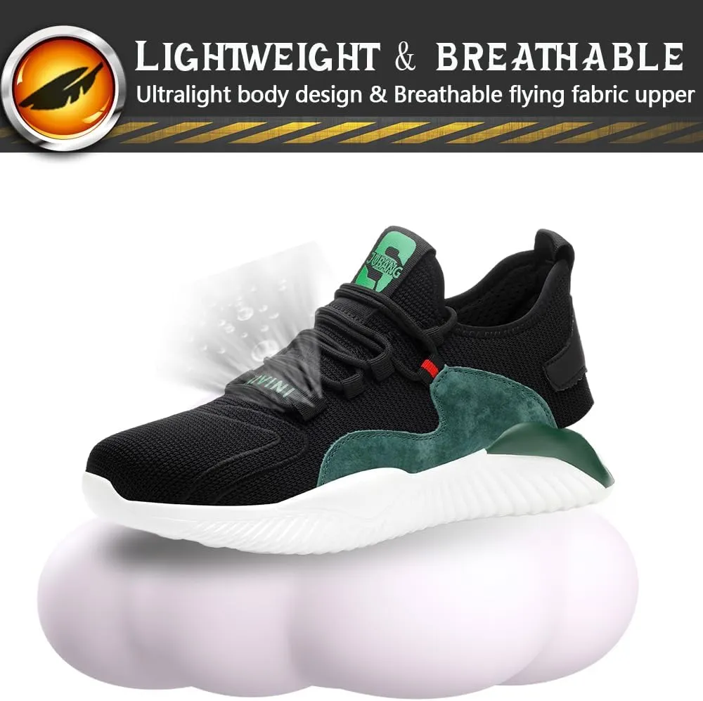 Steel Toe Safety Shoes for Men Women Work Sneakers Breathable Lightweight Industrial & Construction Shoe
