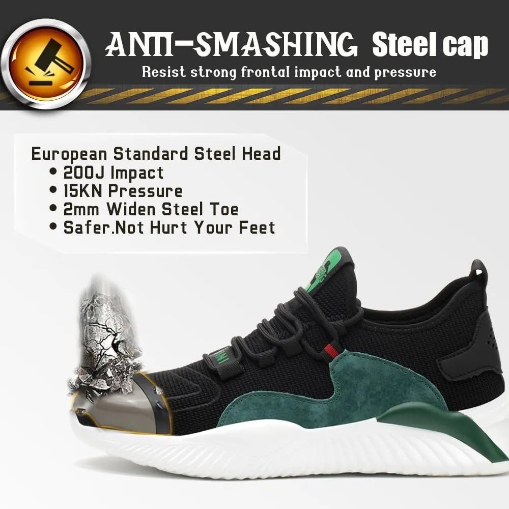 Steel Toe Safety Shoes for Men Women Work Sneakers Breathable Lightweight Industrial & Construction Shoe