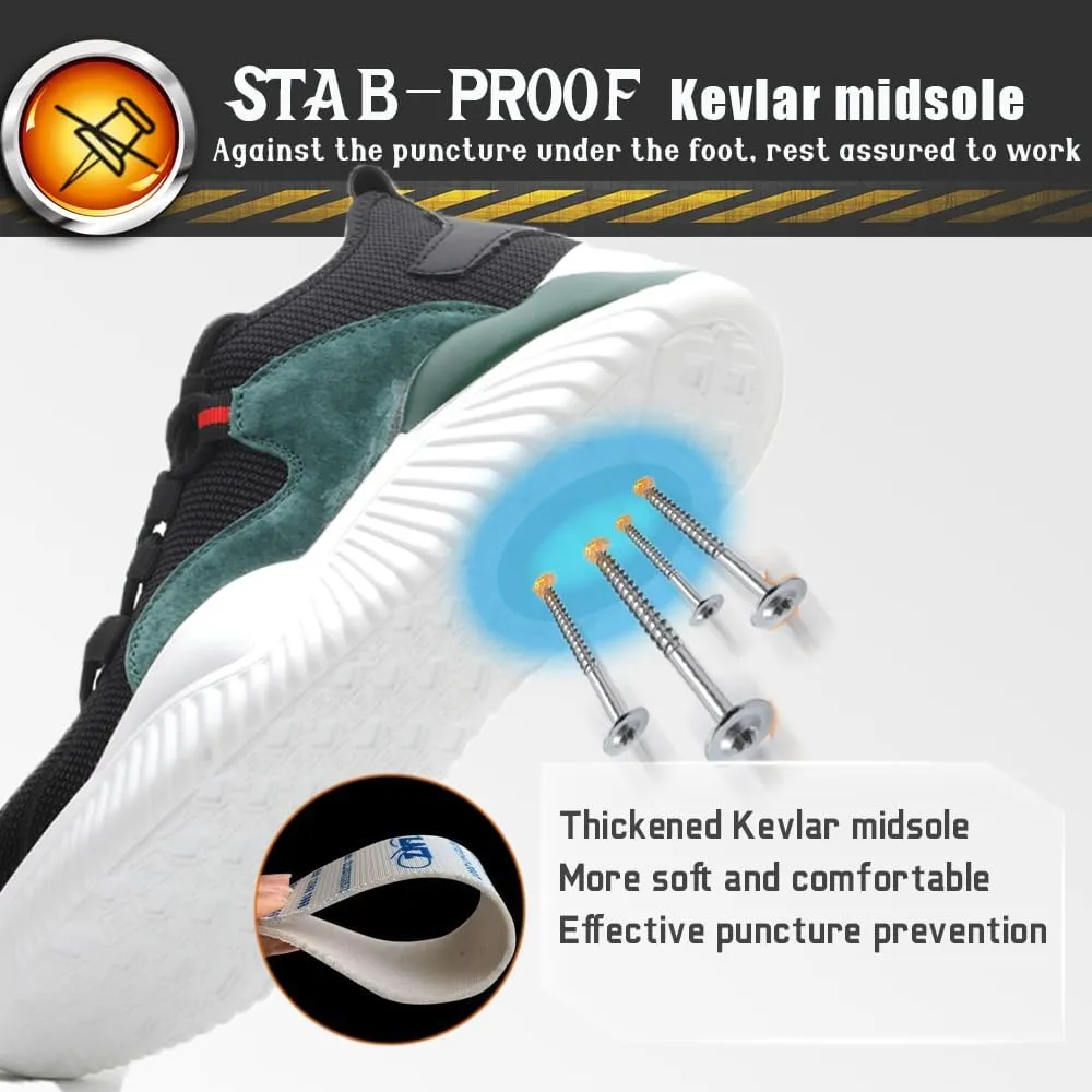 Steel Toe Safety Shoes for Men Women Work Sneakers Breathable Lightweight Industrial & Construction Shoe