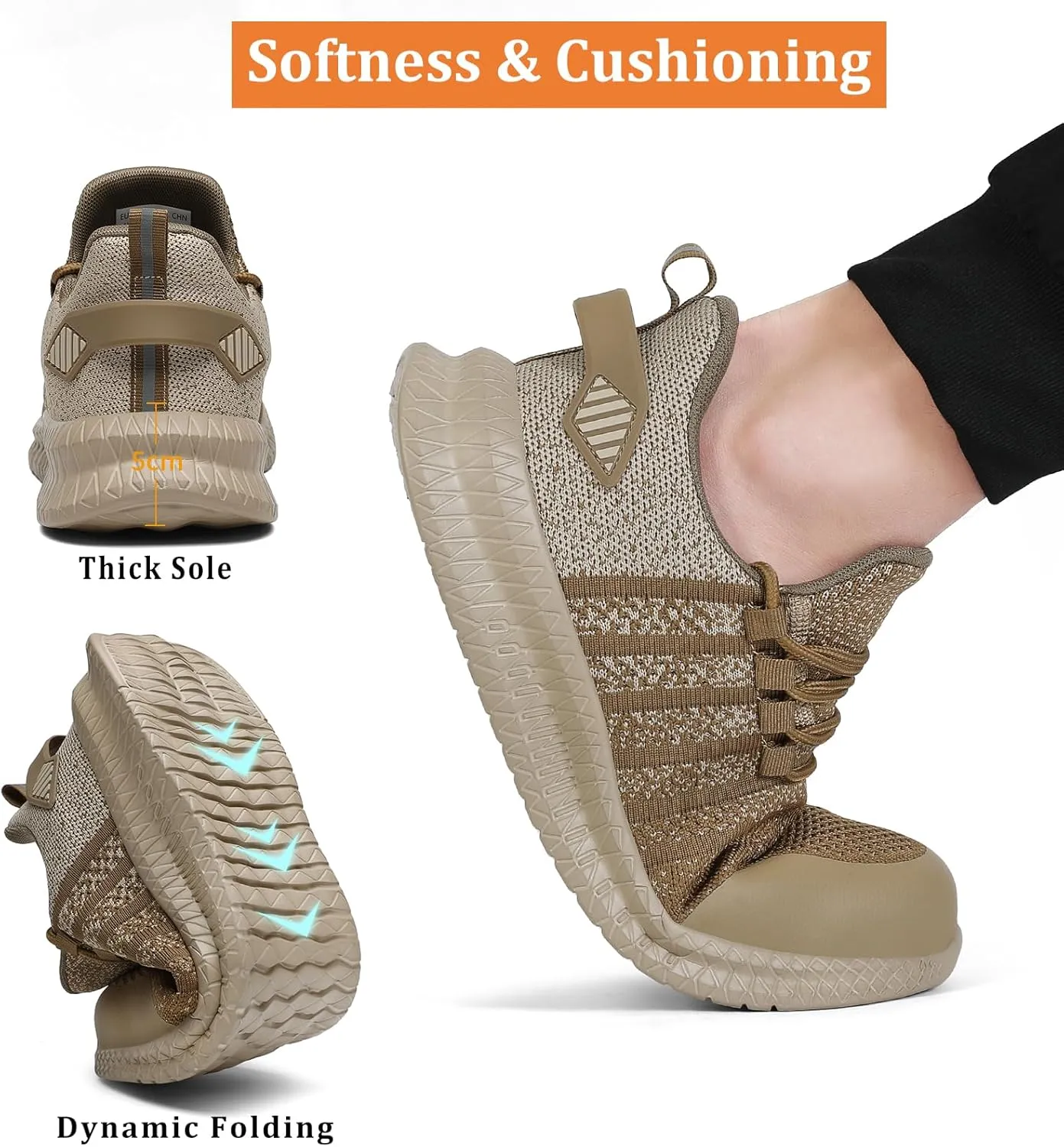 Steel Toe Shoes for Men and Women Comfortable Lightweight Work Safety Shoes Puncture Proof Slip Resistant Indestructible Sneakers Construction Work Utility