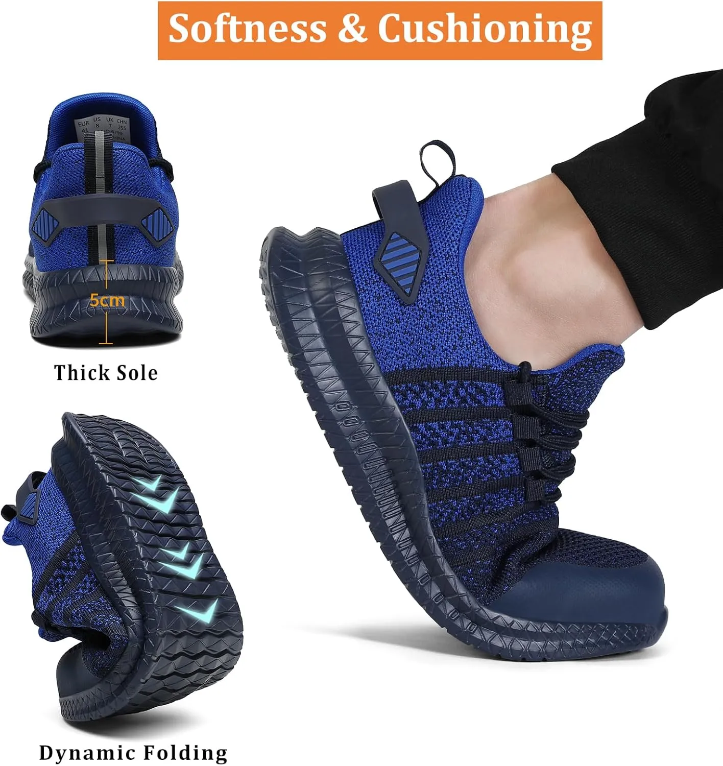 Steel Toe Shoes for Men and Women Comfortable Lightweight Work Safety Shoes Puncture Proof Slip Resistant Indestructible Sneakers Construction Work Utility