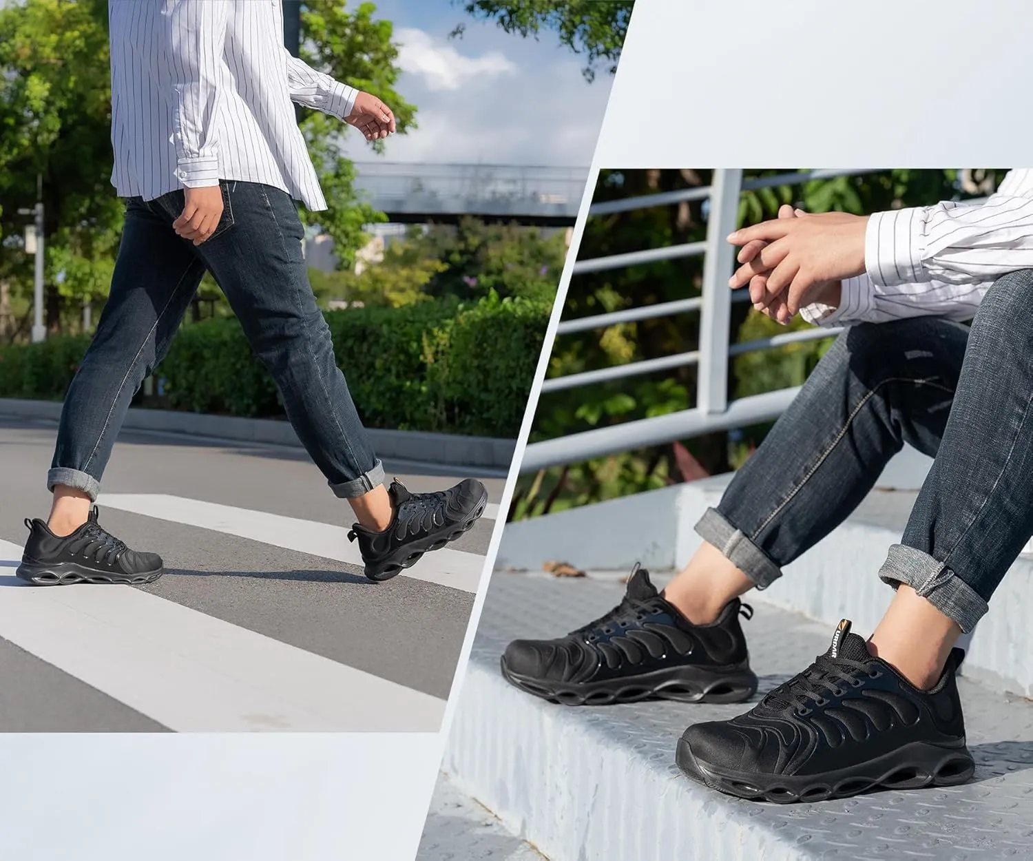 Steel Toe Shoes for Men Comfortable Safety Shoes Work Lightweight Steel Toe Sneakers Breathable Safety Sneakers Industrial Work Footwear