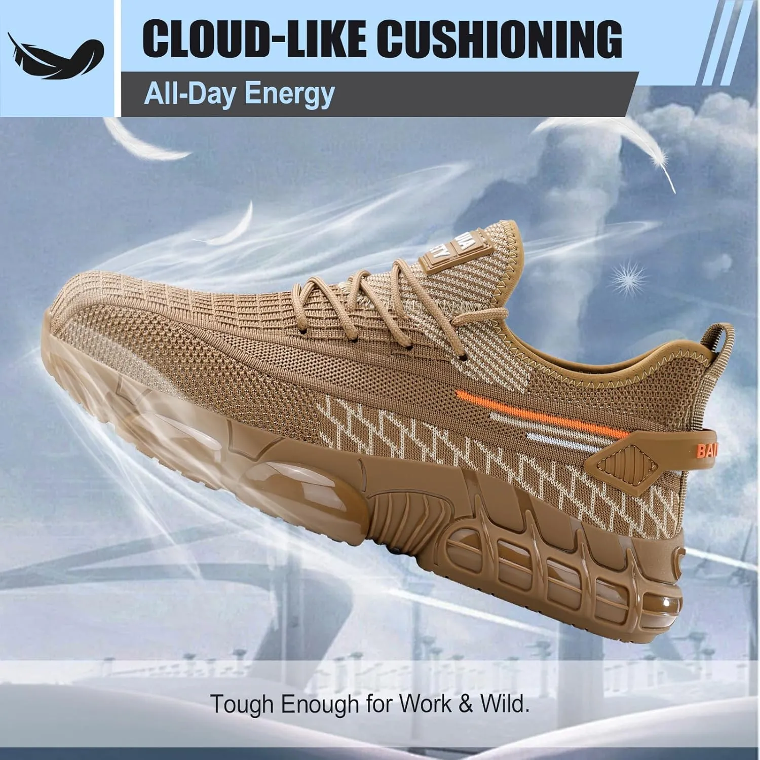 Steel Toe Shoes for Men Lightweight Work Shoes Construction Industrial Work Tennis Shoes Safety Shoes Comfortable Steel Toe Sneakers for Men Women
