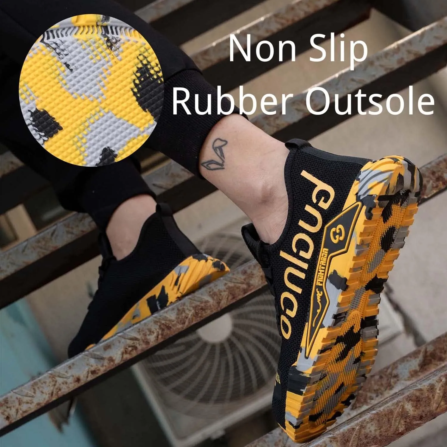 Steel Toe Shoes for Men Safety Sneakers Lightweight Work Shoes Women Breathable Slip Resistant Colorful Construction Sneakers