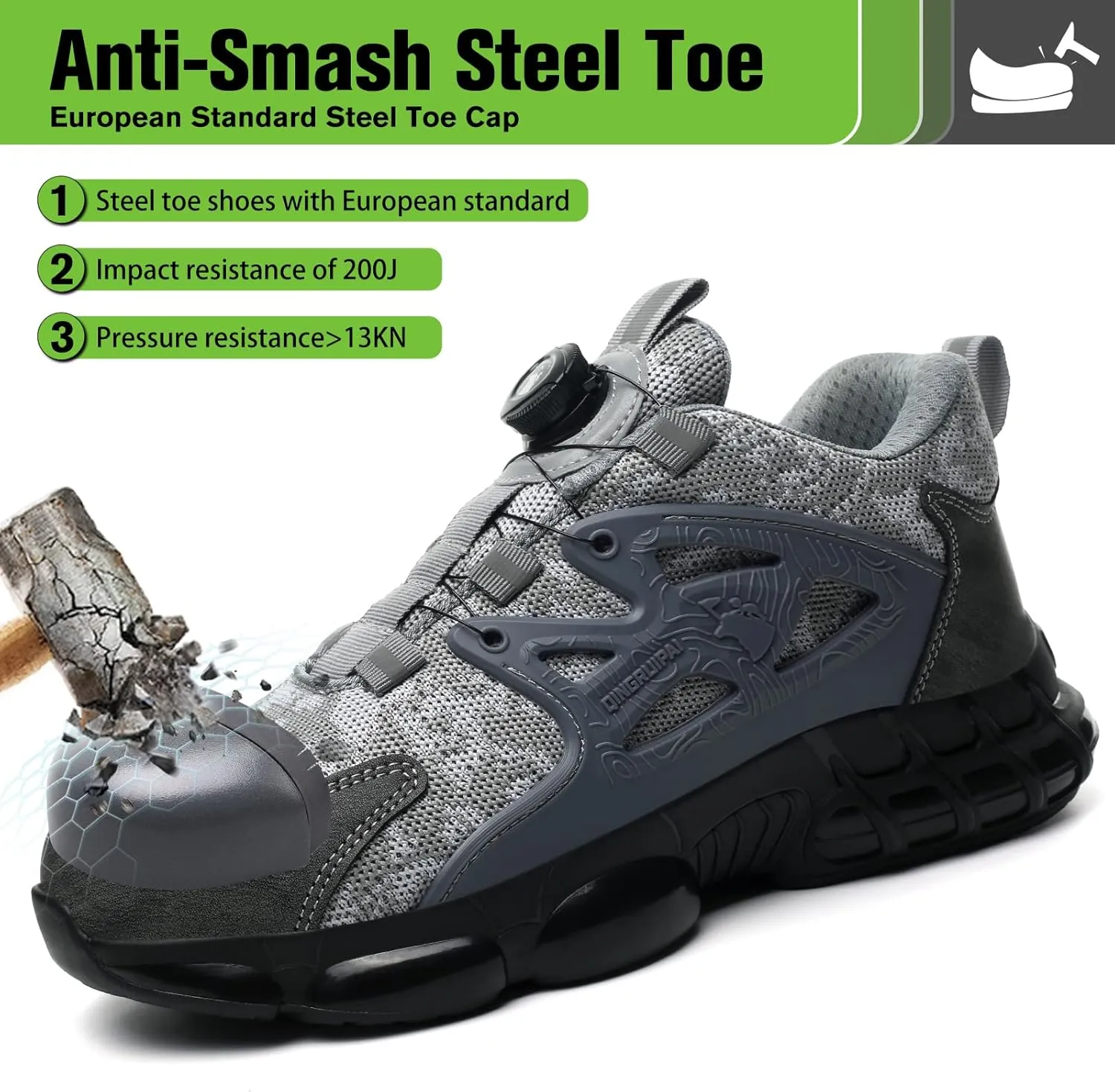 Steel Toe Shoes for Men Women Comfortable Safety Work Sneakers Industrial Non Slip Shoes Lightweight Puncture Proof