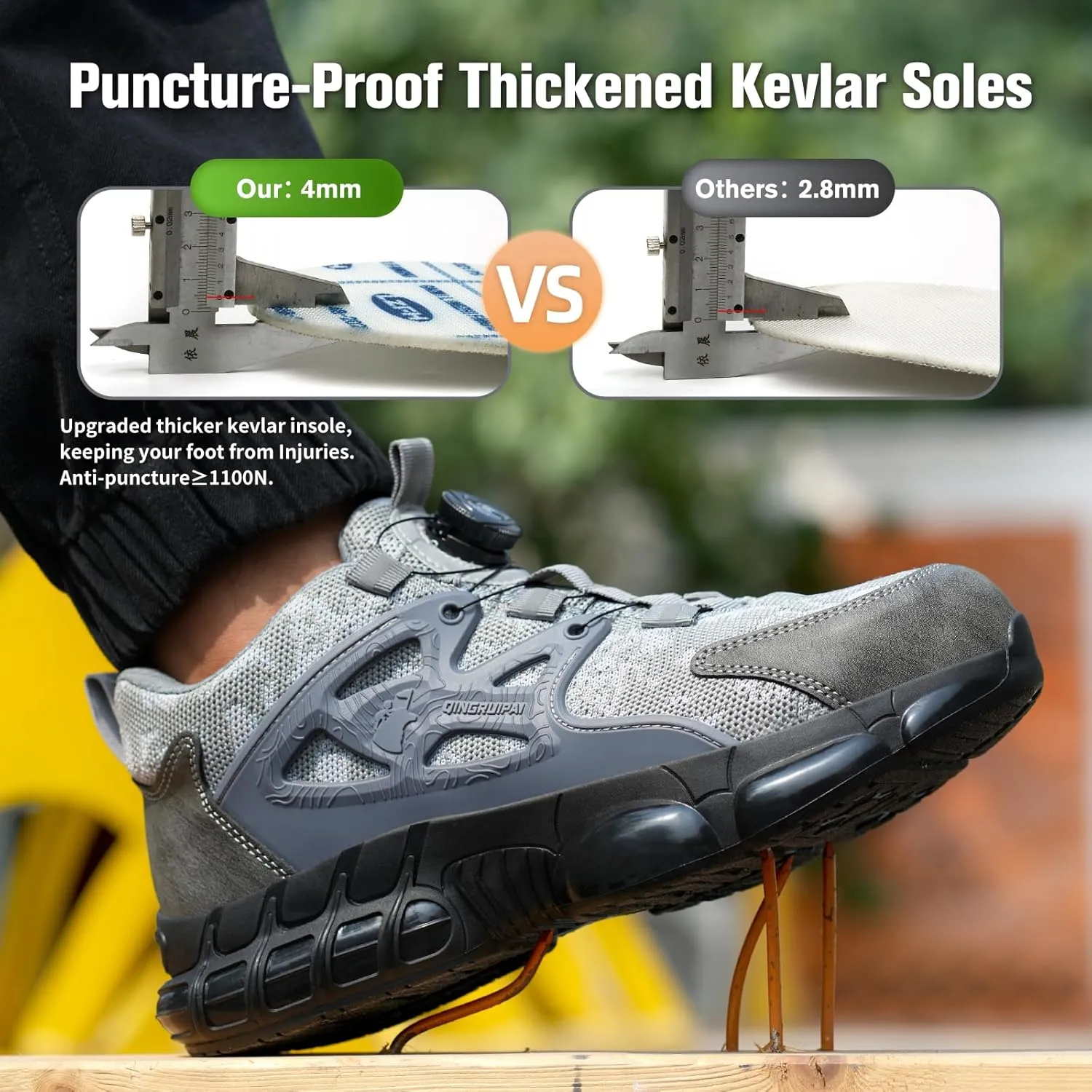 Steel Toe Shoes for Men Women Comfortable Safety Work Sneakers Industrial Non Slip Shoes Lightweight Puncture Proof