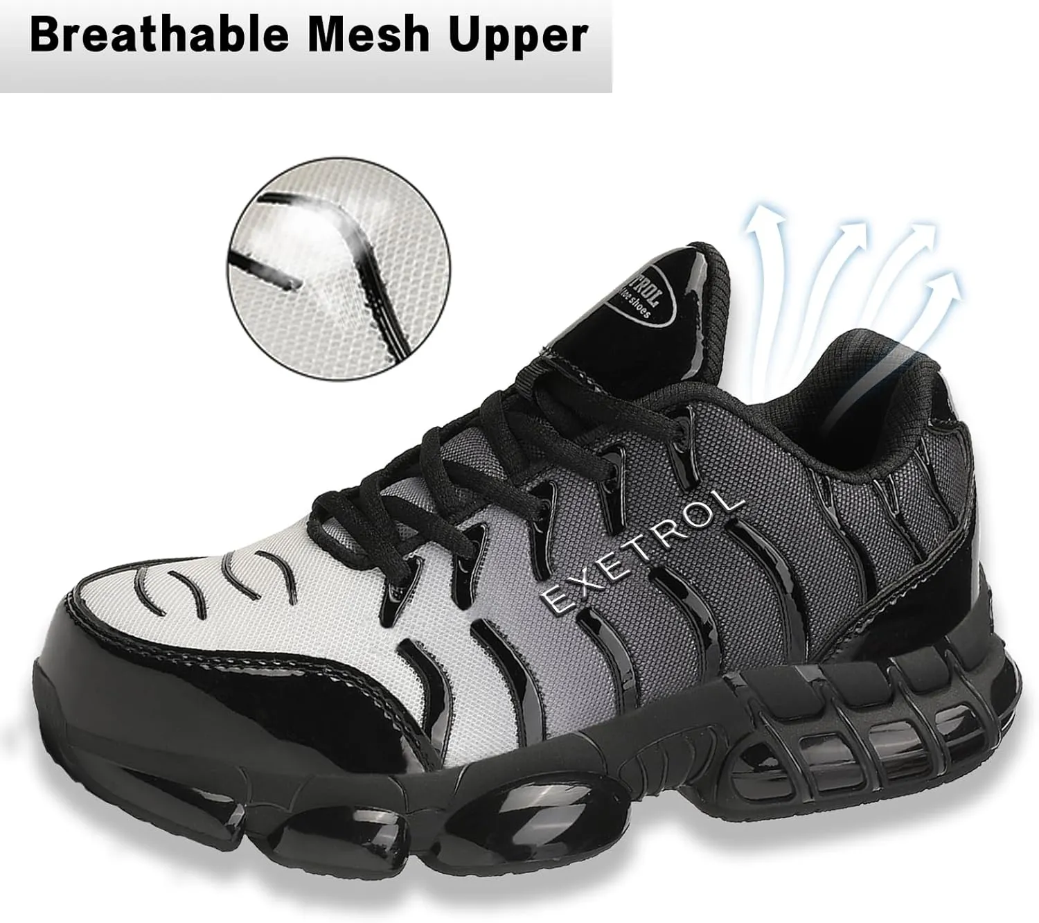 Steel Toe Shoes for Men Women Indestructible Composite Toe Safety Sneakers Wide Non Slip Comfortable Lightweight Air Cushion Work Shoes Zapatos de Trabajo para Mujer Hombres