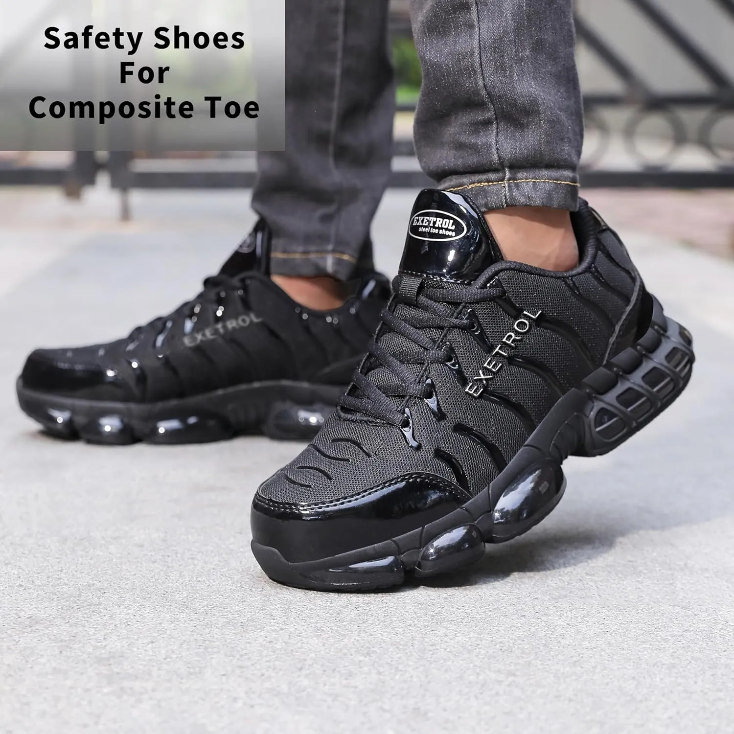 Steel Toe Shoes for Men Women Indestructible Composite Toe Safety Sneakers Wide Non Slip Comfortable Lightweight Air Cushion Work Shoes Zapatos de Trabajo para Mujer Hombres