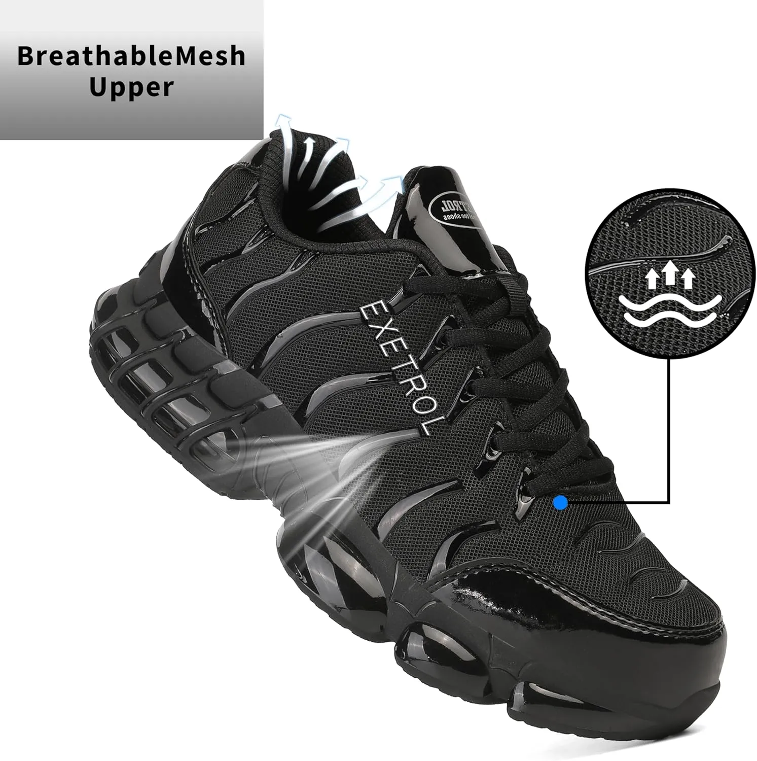 Steel Toe Shoes for Men Women Indestructible Composite Toe Safety Sneakers Wide Non Slip Comfortable Lightweight Air Cushion Work Shoes Zapatos de Trabajo para Mujer Hombres
