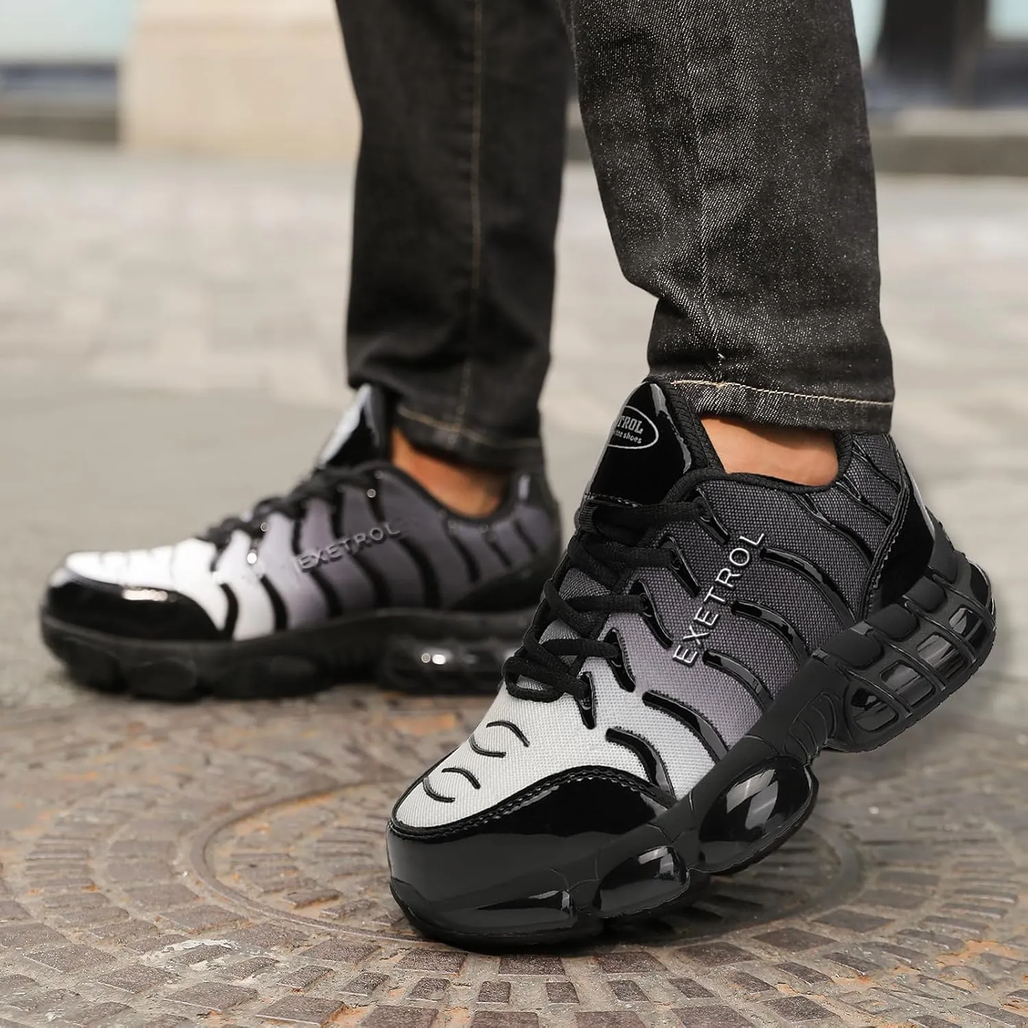 Steel Toe Shoes for Men Women Indestructible Composite Toe Safety Sneakers Wide Non Slip Comfortable Lightweight Air Cushion Work Shoes Zapatos de Trabajo para Mujer Hombres