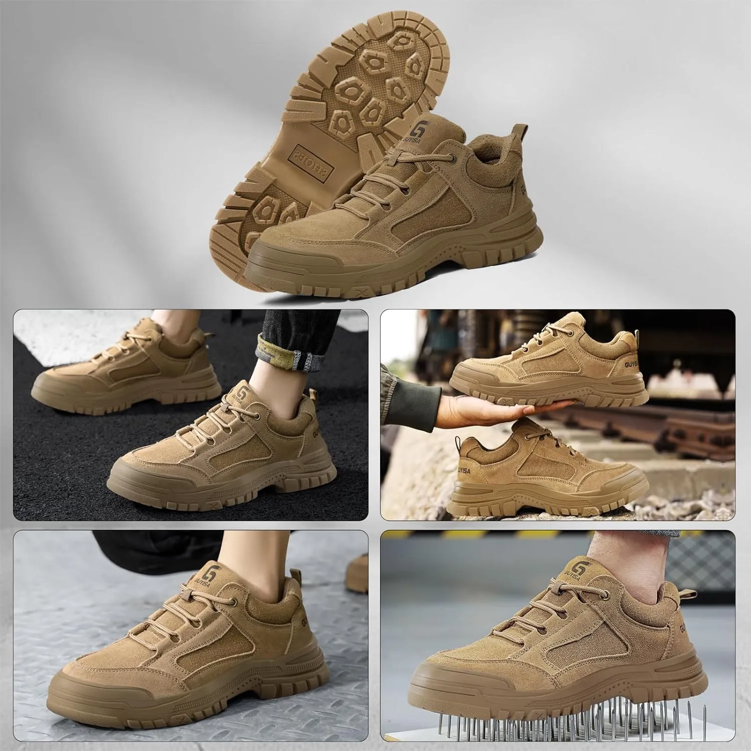 Steel Toe Shoes for Men Women Lightweight Work Shoes Mens Indestructible Safety Sneakers Puncture Proof Construction Shoe Composite Toe Sneakers