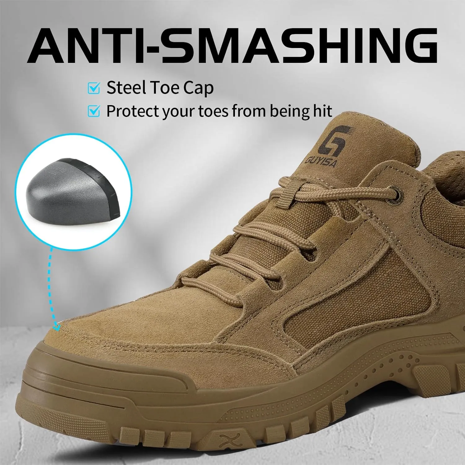 Steel Toe Shoes for Men Women Lightweight Work Shoes Mens Indestructible Safety Sneakers Puncture Proof Construction Shoe Composite Toe Sneakers