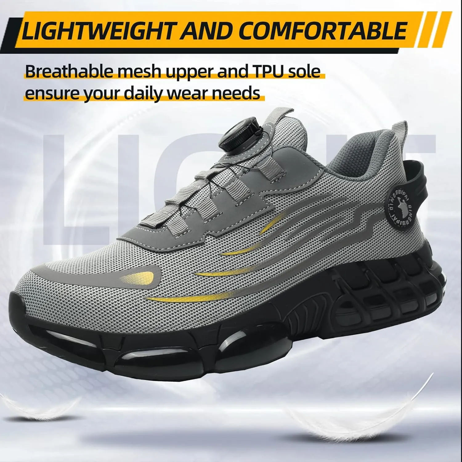 Steel Toe Shoes for Men Women Safety Work Shoes Air Cushion Construction Industrial Shoes Safety Shoes Lightweight Steel Toe Sneakers for Men