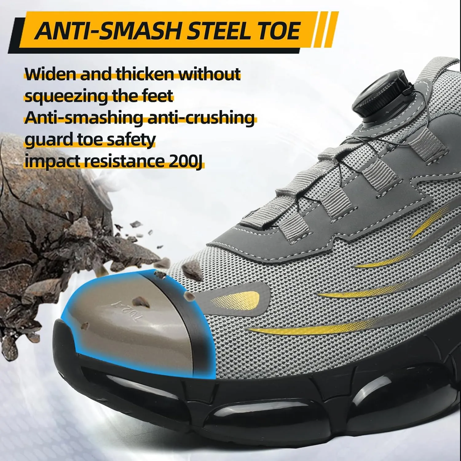 Steel Toe Shoes for Men Women Safety Work Shoes Air Cushion Construction Industrial Shoes Safety Shoes Lightweight Steel Toe Sneakers for Men