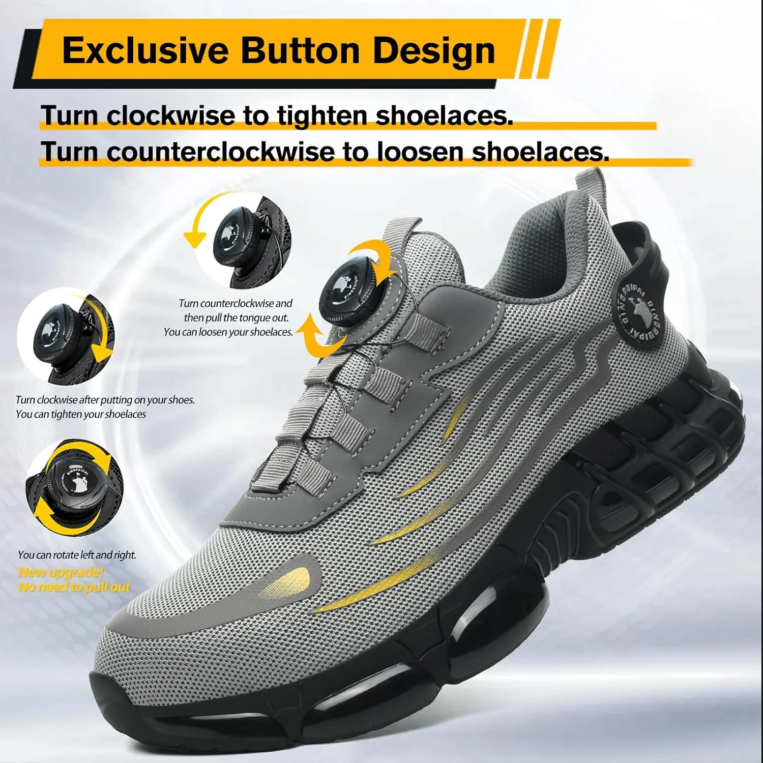 Steel Toe Shoes for Men Women Safety Work Shoes Air Cushion Construction Industrial Shoes Safety Shoes Lightweight Steel Toe Sneakers for Men