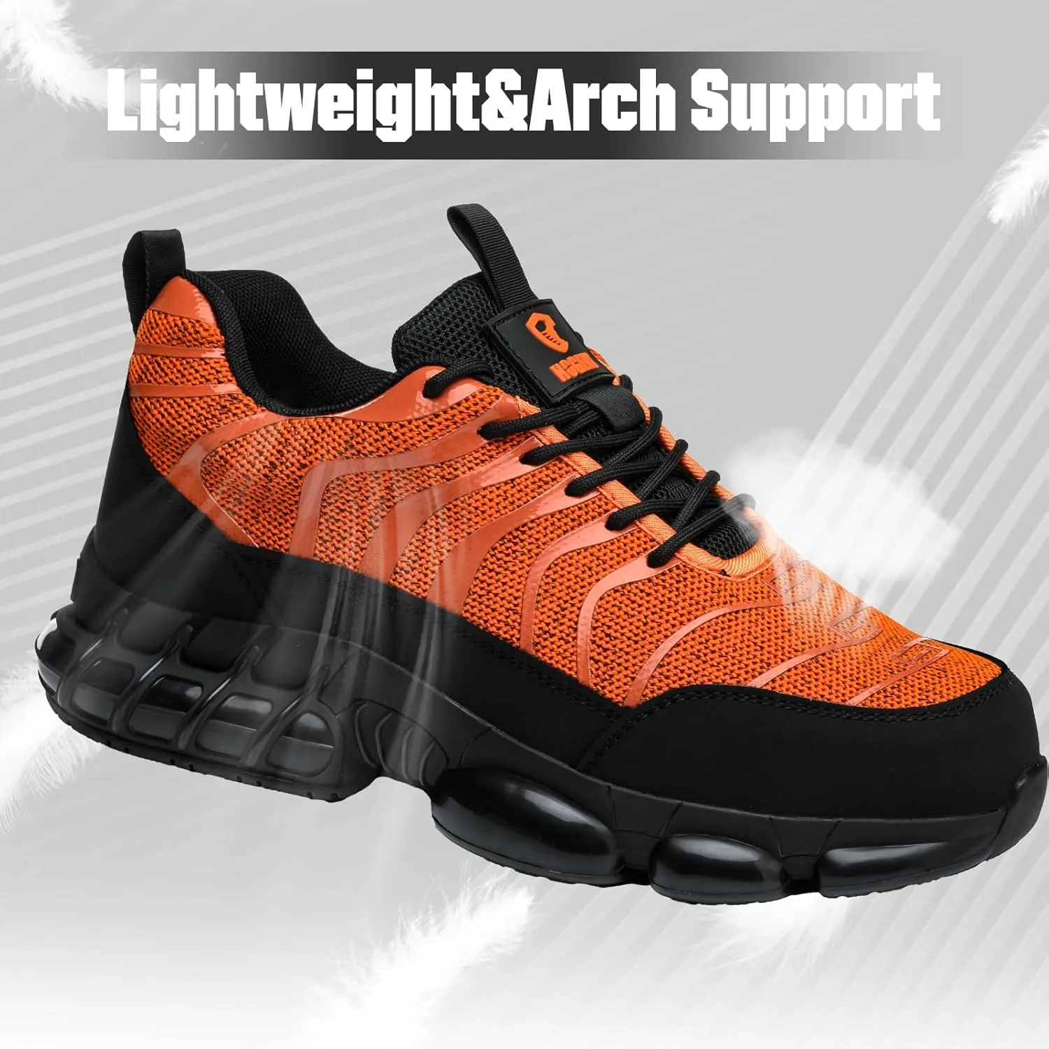 Steel Toe Shoes for Men Women Safety Work Sneakers Indestructible Comfortable Lightweight Breathable Construction Sneakers Anti Smashing Puncture Proof Air Cushion