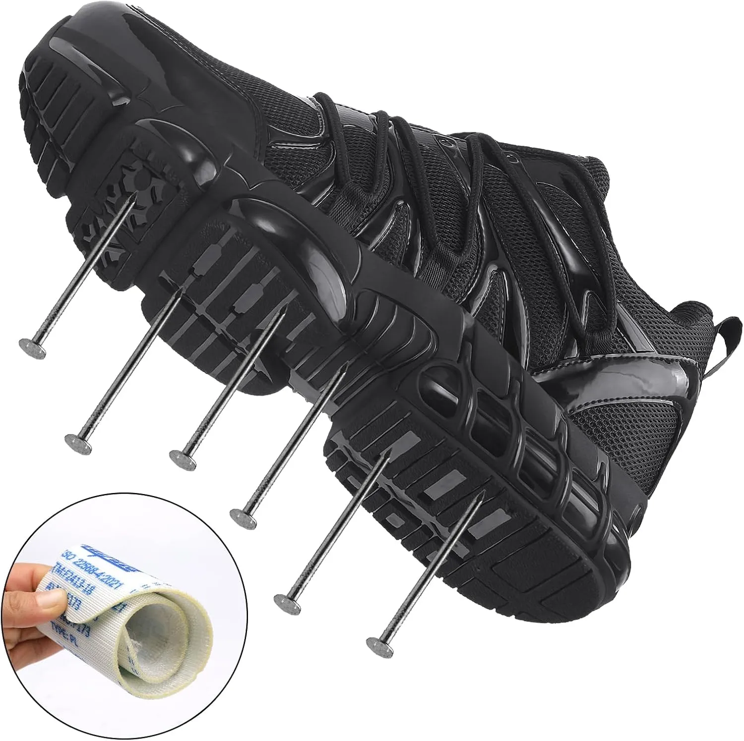 Steel Toe Shoes for Men Women Safety Work Sneakers Wide Composite Toe Slip Resistant Indestructible Lightweight Comfortable Tennis Shoe ，Zapatos de seguridad Trabajo para Hombres Mujer