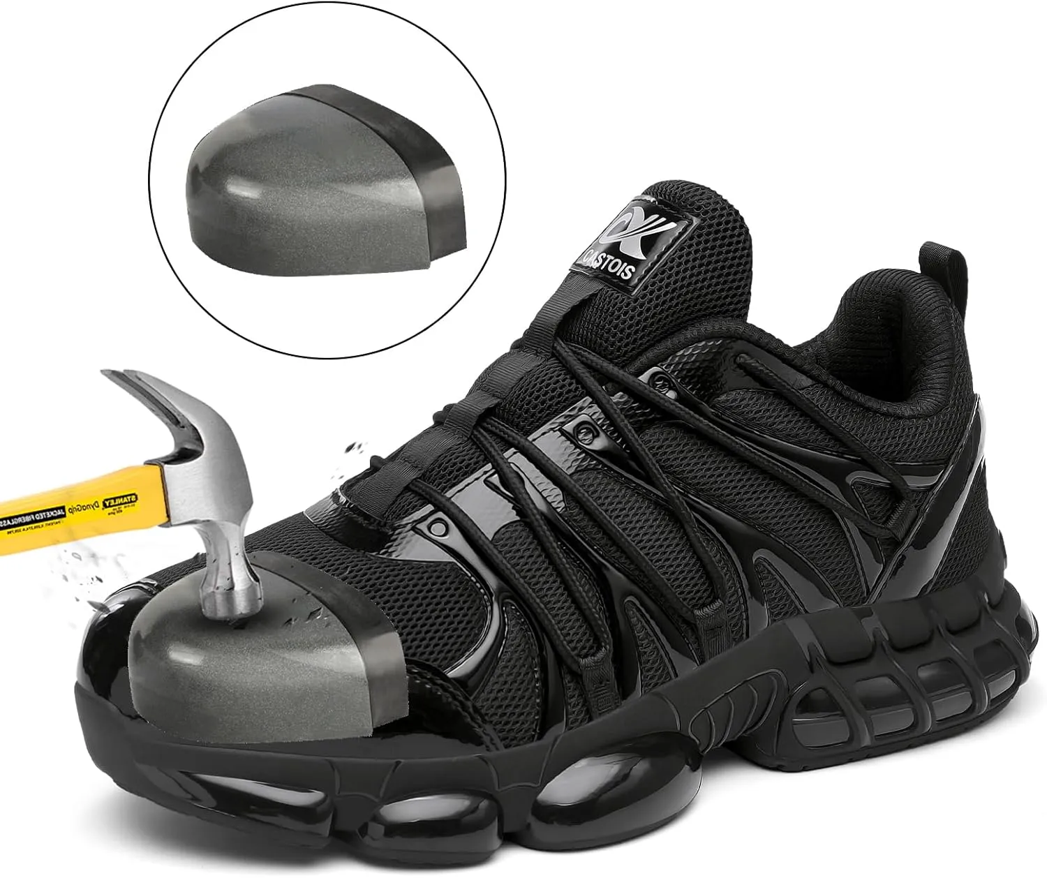 Steel Toe Shoes for Men Women Safety Work Sneakers Wide Composite Toe Slip Resistant Indestructible Lightweight Comfortable Tennis Shoe ，Zapatos de seguridad Trabajo para Hombres Mujer