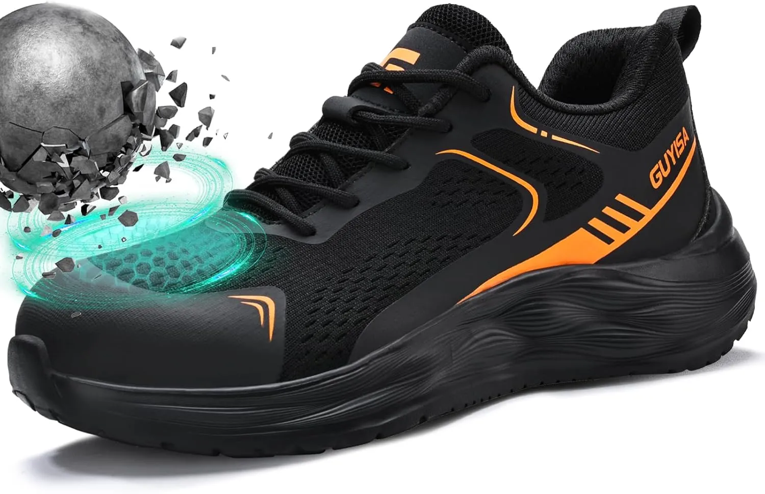 Steel Toe Shoes for Men Work Safety Shoes Industrial Construction Shoes Mid Cut Industrial Boot Work Sneakers Comfortable Lightweight Safety Shoes for Work