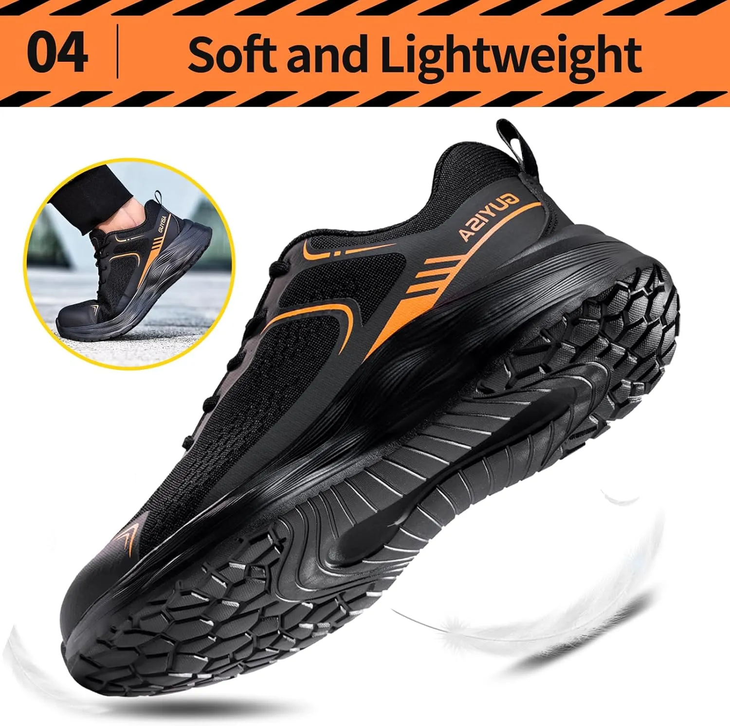 Steel Toe Shoes for Men Work Safety Shoes Industrial Construction Shoes Mid Cut Industrial Boot Work Sneakers Comfortable Lightweight Safety Shoes for Work