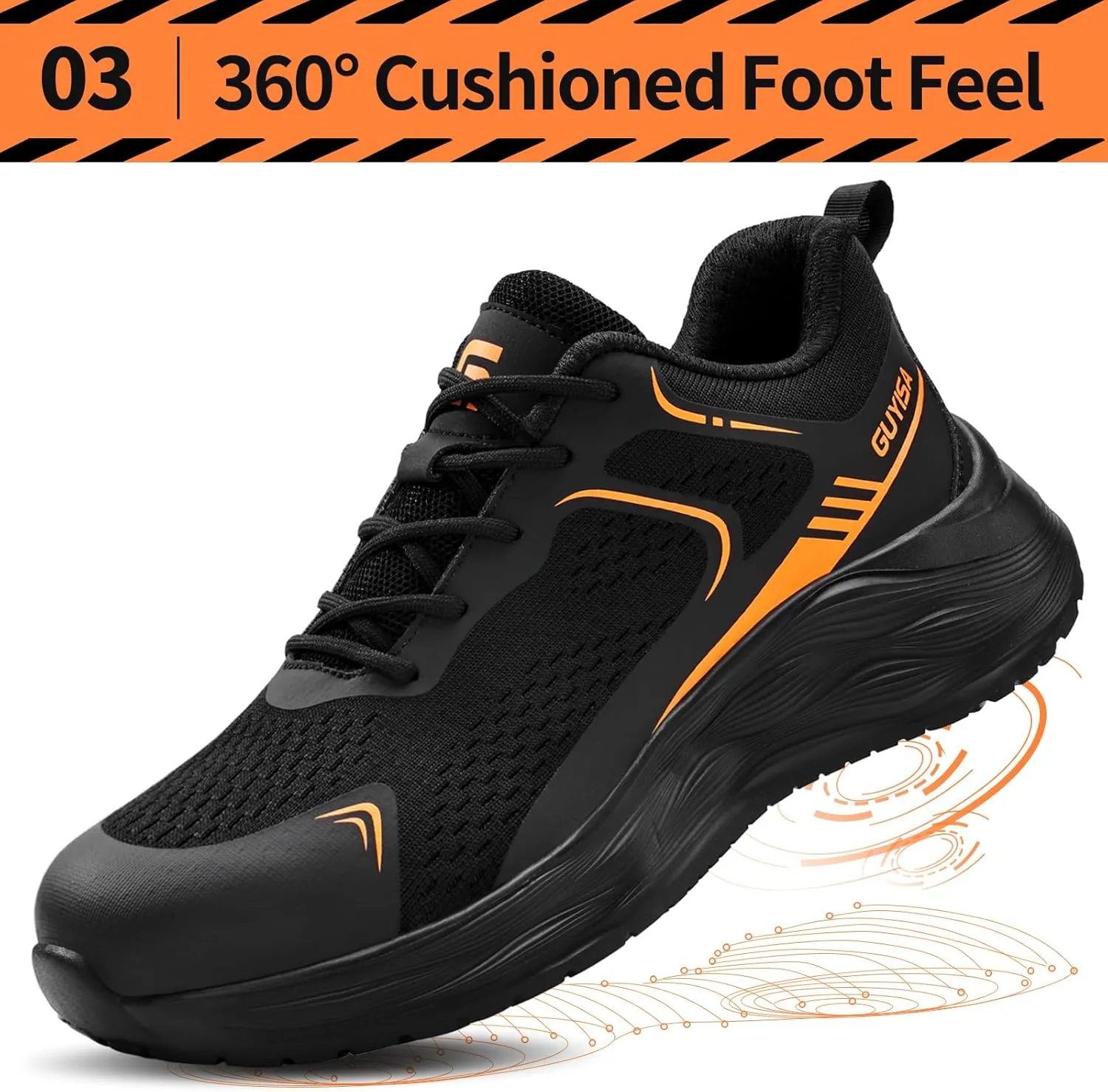 Steel Toe Shoes for Men Work Safety Shoes Industrial Construction Shoes Mid Cut Industrial Boot Work Sneakers Comfortable Lightweight Safety Shoes for Work