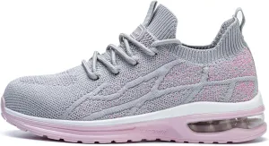 Steel Toe Shoes for Women Breathable Work Safety Sneakers Lightweight Comfortable Tennis Shoe Composite Toe Indestructible Shoes