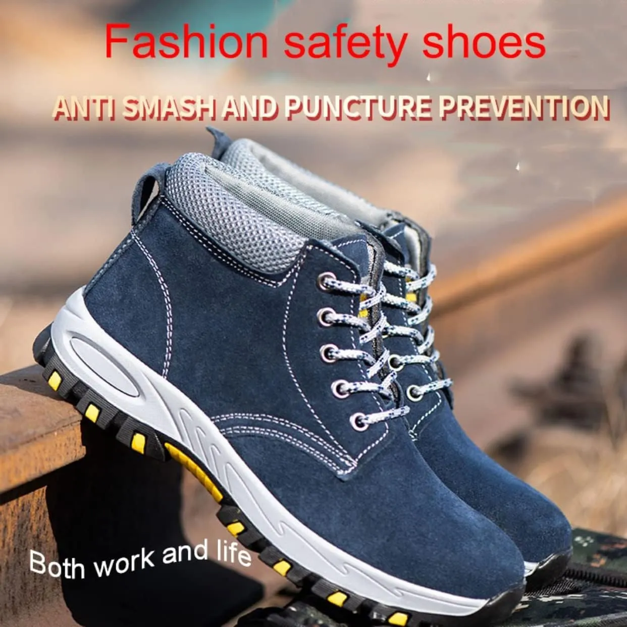 Steel Toe Shoes for Women Lightweight Work Safety Shoes Fashion Breathable Industrial Construction Steel Toe Sneakers