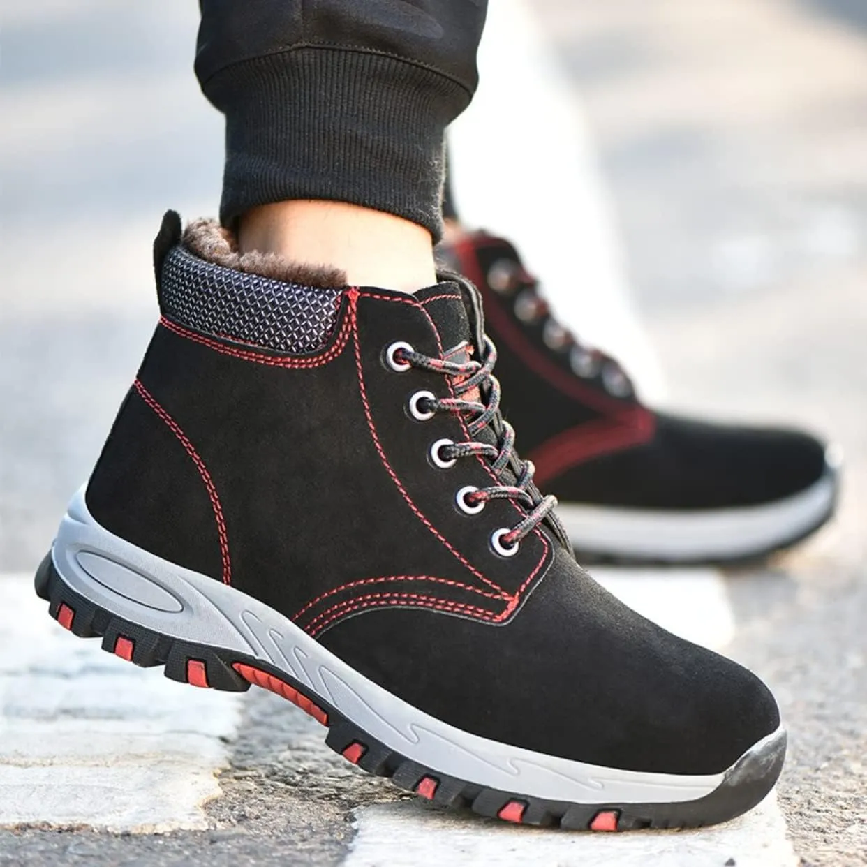 Steel Toe Shoes for Women Lightweight Work Safety Shoes Fashion Breathable Industrial Construction Steel Toe Sneakers