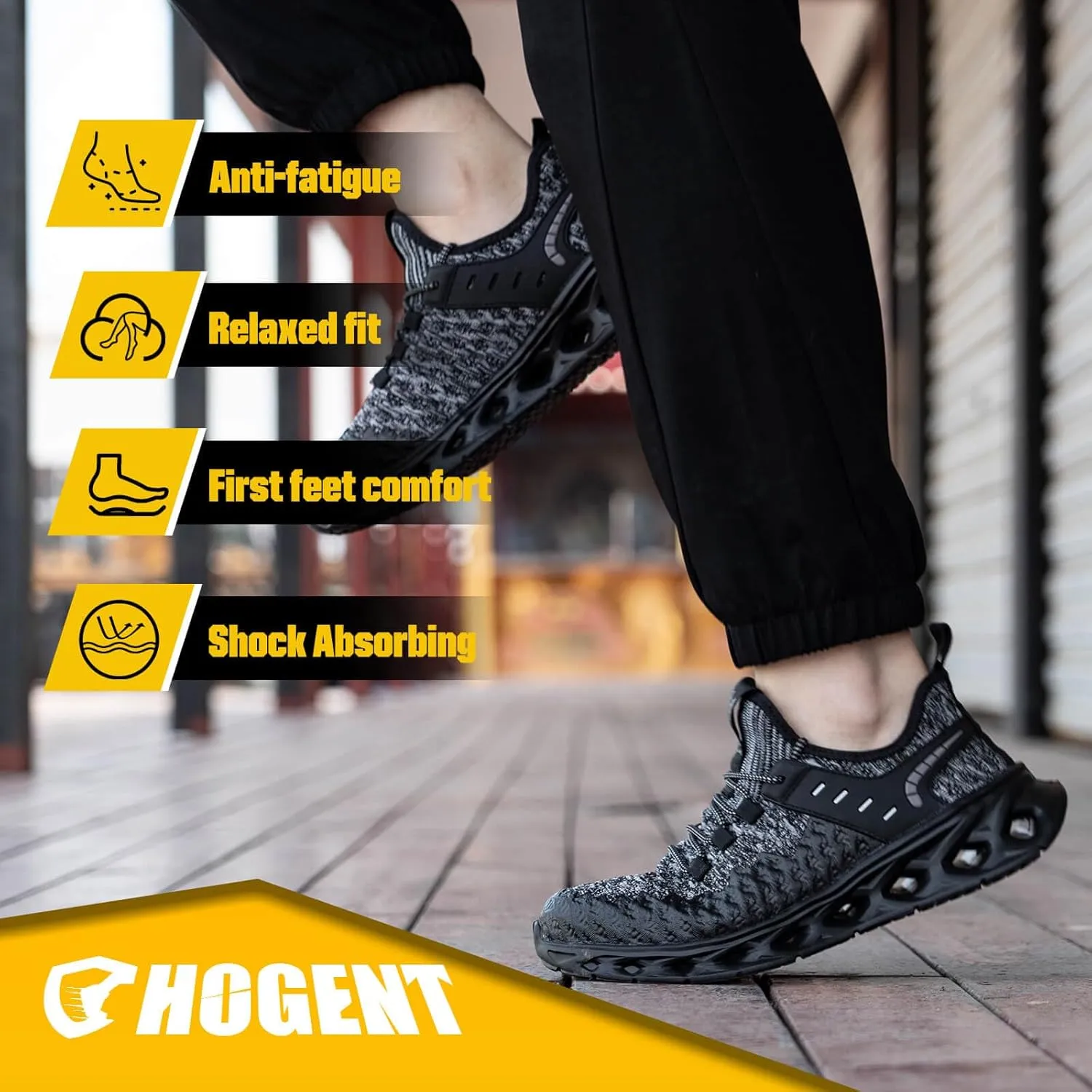Steel Toe Shoes for Women Men Wide Non Slip Composite Work Sneakers Indestructible Comfortable Safety Tennis Shoes Lightweight Breathable Construction Sneakers Puncture Proof Ergonomic Design