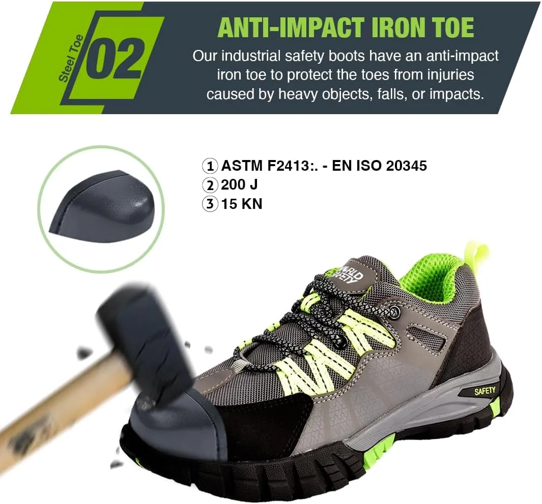 Steel Toe Sneakers for Men Lightweight, Non-Slip, Indestructible, Comfortable, and Puncture-Proof Work Shoes