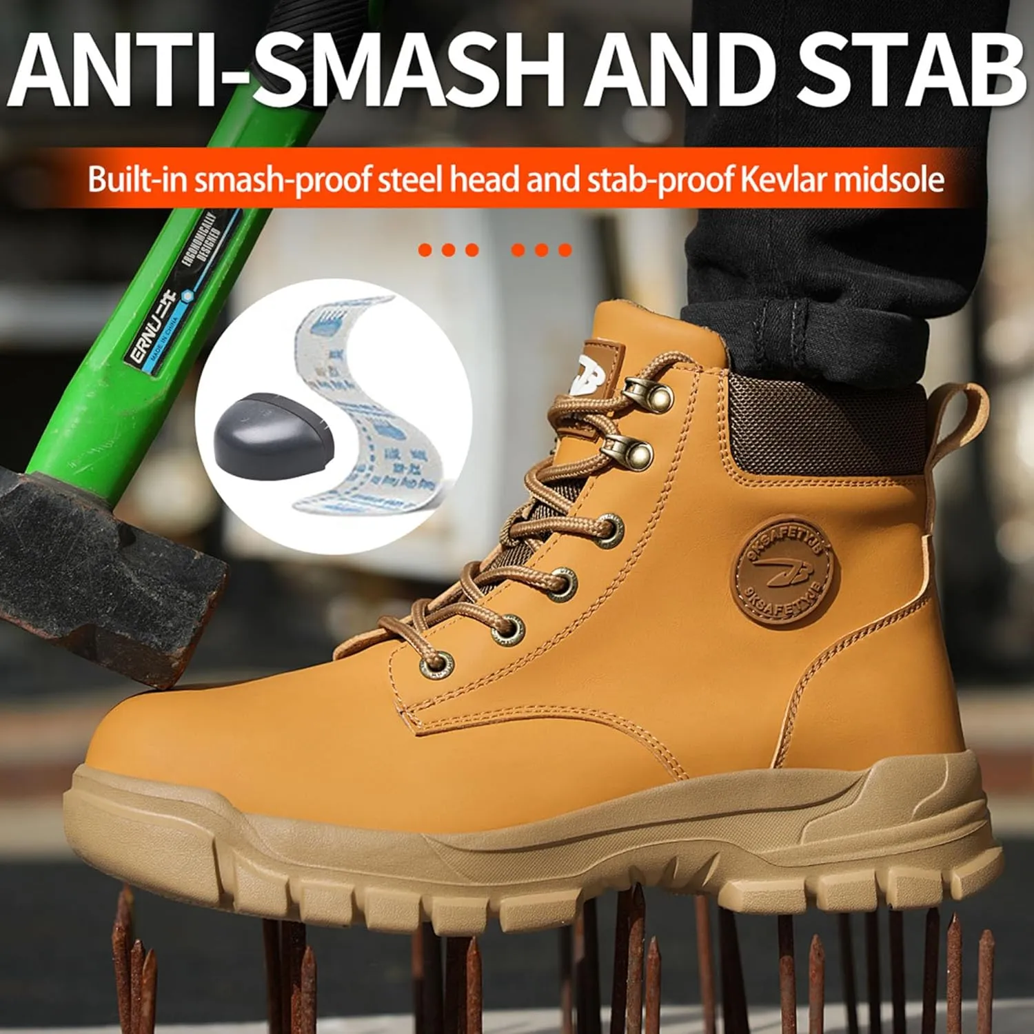 Steel Toe Sneakers for Men Women Lightweight Comfortable Safety Shoes Industrial Construction Shoes Indestructible Work Shoes