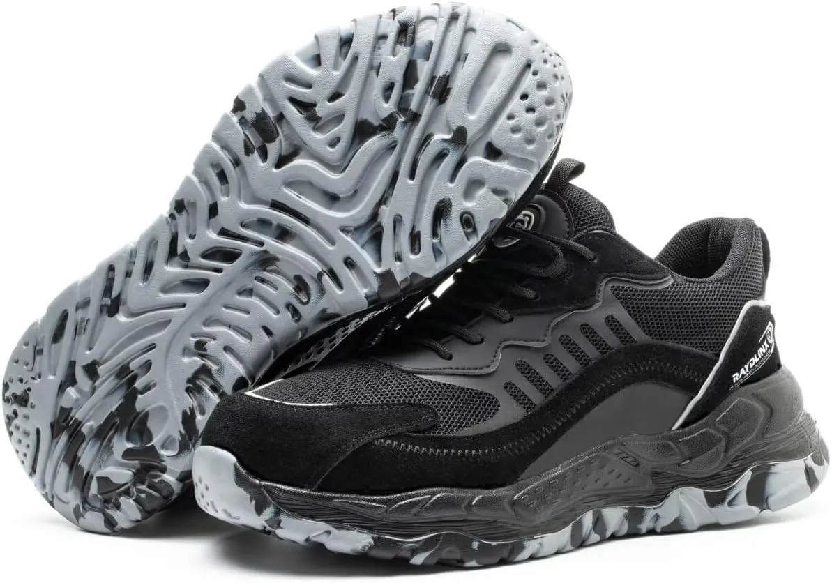 Steel Toe Sneakers for Men Women Lightweight Safety Work Shoes Comfortable Sneakers Slip-Resistant Composite Toe Shoes for Construction