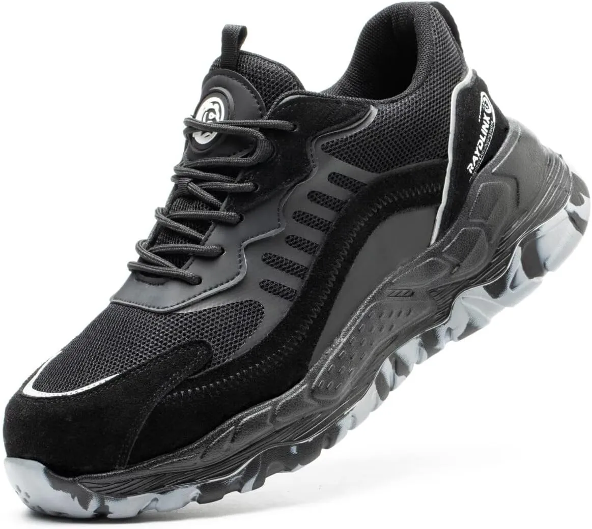 Steel Toe Sneakers for Men Women Lightweight Safety Work Shoes Comfortable Sneakers Slip-Resistant Composite Toe Shoes for Construction