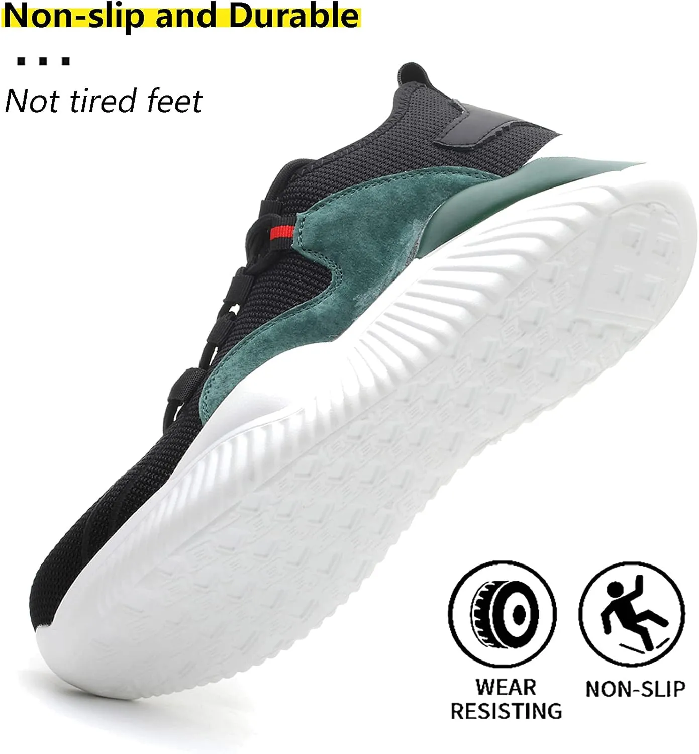 Steel Toe Work Shoes for Men Women Lightweight Industrial & Construction Slip Resistant Puncture Proof Safety