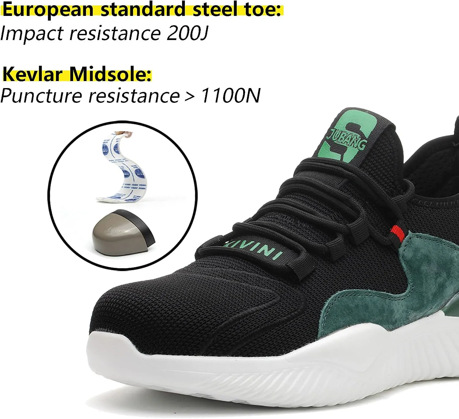 Steel Toe Work Shoes for Men Women Lightweight Industrial & Construction Slip Resistant Puncture Proof Safety